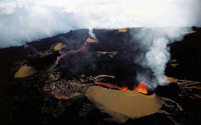 Eruption of Piton de la Fournaise, Reunion Island, France