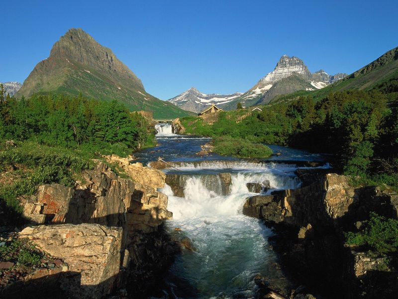 Swiftcurrent Creek And Grinnell Point, Glacier National Park, Montana