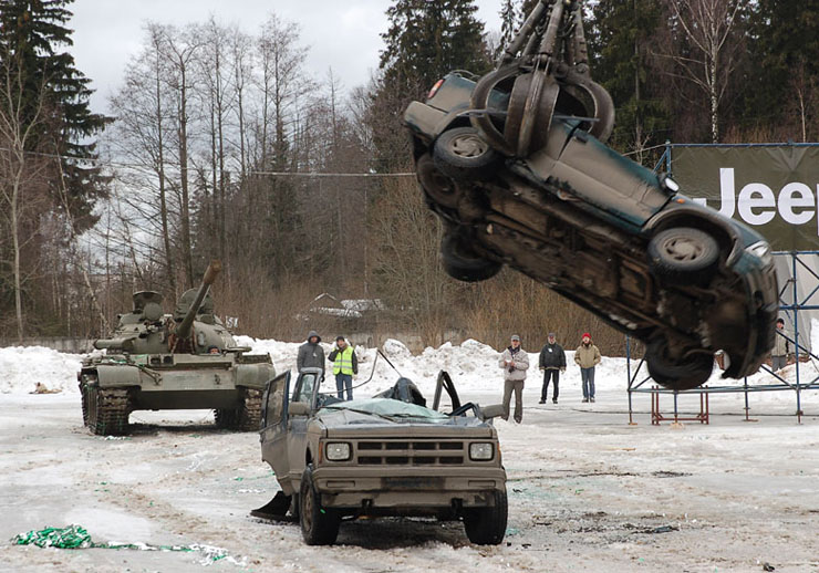 The Cars and a Tank