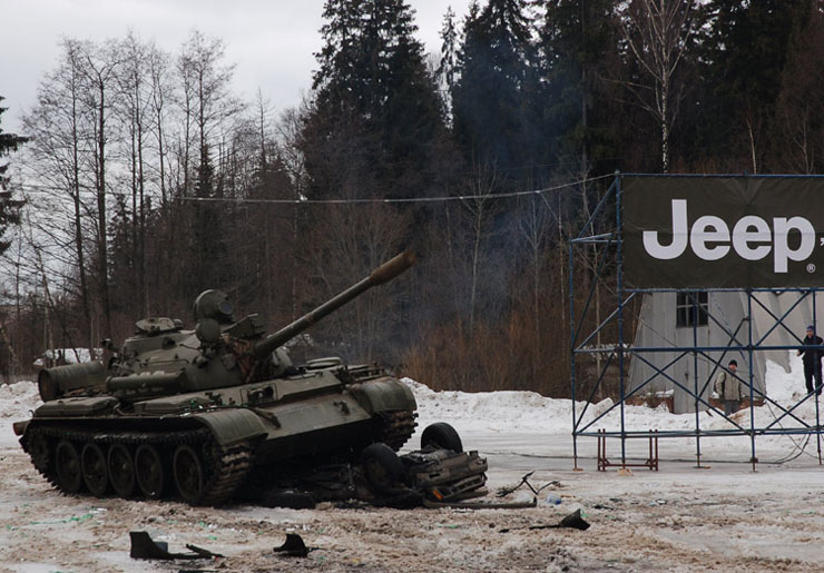 The Cars and a Tank