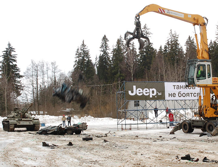 The Cars and a Tank