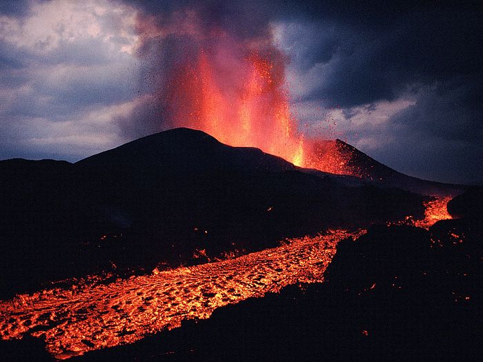Kimanura Volcano Erupting Virunga National Park Democratic Republic of the Congo