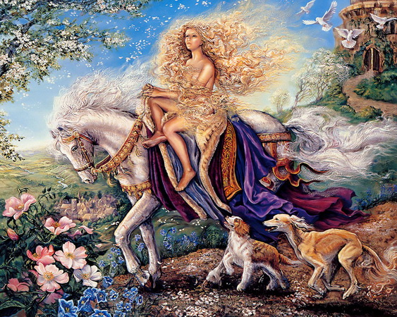 Spring Fairy on White Horse