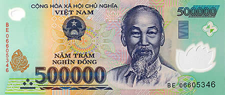 500,000 vietnamese Dongs = US$30