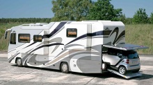    Land Yachts: Ultra Luxurious RVs with Parking Garage!